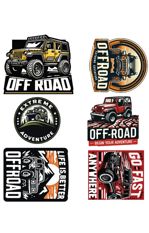 Off Road Adventure Packet Sticker | Printed In Premium Gloss Vinyl With FPF(Fade Protection Film), Water Proof, Precut Sticker, Pack Of 1, Size 2.0 Inches